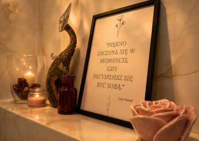 poznaj nasz salon masażu harmonia łazienka, dekoracja